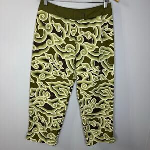 Pataloha Patagonia Kokawe Capri Copped Pants Olive Swirl Hook & Loop Sz 8
